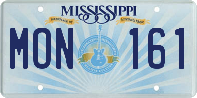 MS license plate MON161