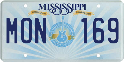 MS license plate MON169