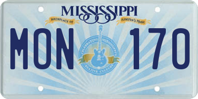 MS license plate MON170