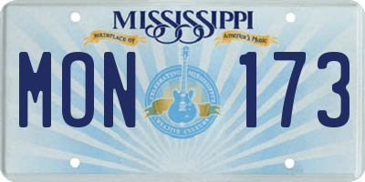 MS license plate MON173