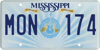 MS license plate MON174