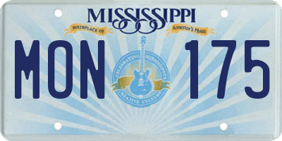 MS license plate MON175