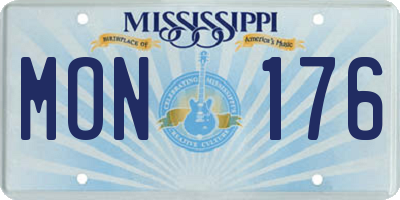 MS license plate MON176