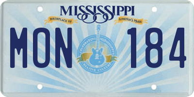 MS license plate MON184