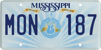 MS license plate MON187