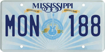 MS license plate MON188