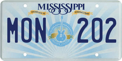 MS license plate MON202