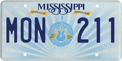 MS license plate MON211
