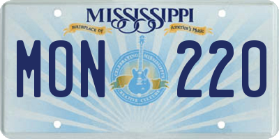 MS license plate MON220