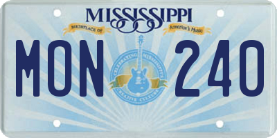 MS license plate MON240
