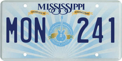 MS license plate MON241