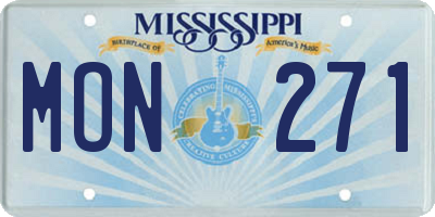 MS license plate MON271