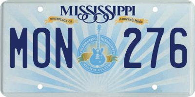 MS license plate MON276