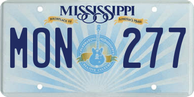 MS license plate MON277