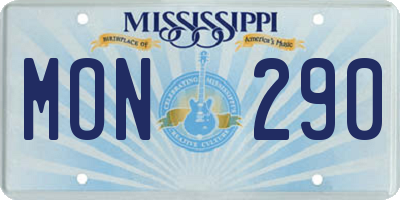 MS license plate MON290