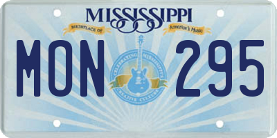 MS license plate MON295