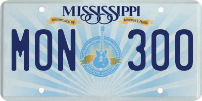 MS license plate MON300
