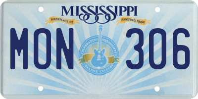 MS license plate MON306