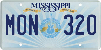 MS license plate MON320