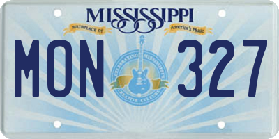 MS license plate MON327