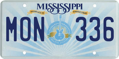 MS license plate MON336