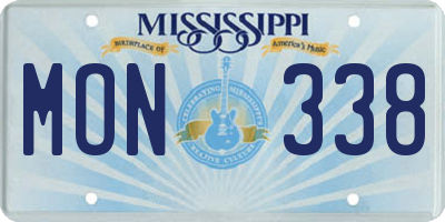 MS license plate MON338