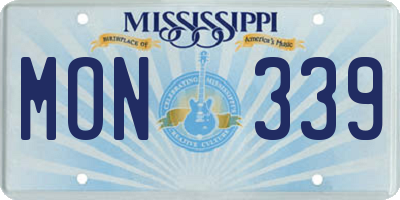 MS license plate MON339