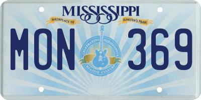 MS license plate MON369
