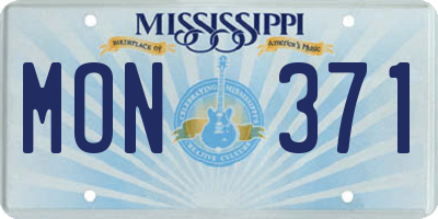 MS license plate MON371