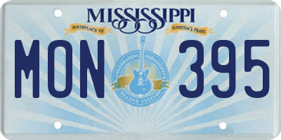 MS license plate MON395