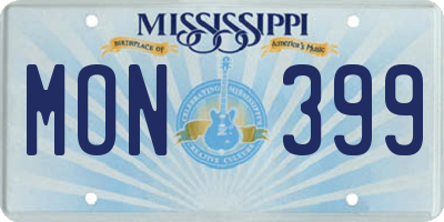 MS license plate MON399