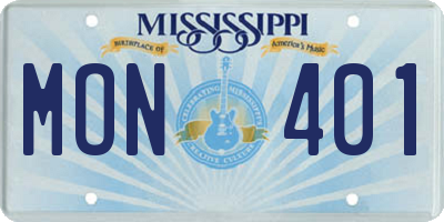 MS license plate MON401