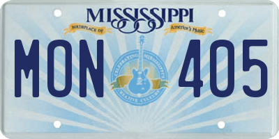 MS license plate MON405