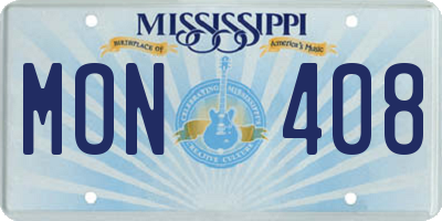 MS license plate MON408
