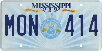 MS license plate MON414