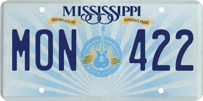 MS license plate MON422