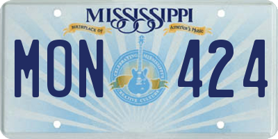 MS license plate MON424
