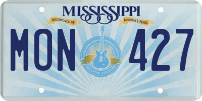 MS license plate MON427