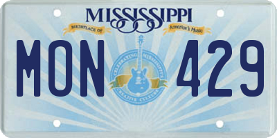 MS license plate MON429
