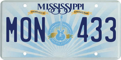MS license plate MON433