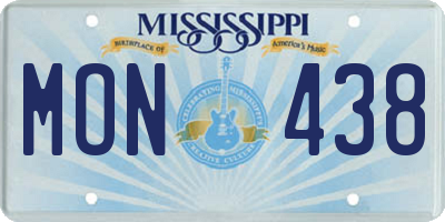 MS license plate MON438