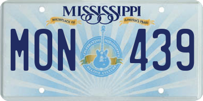 MS license plate MON439