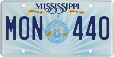 MS license plate MON440