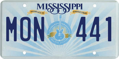MS license plate MON441