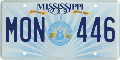 MS license plate MON446