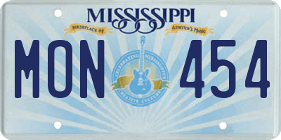 MS license plate MON454