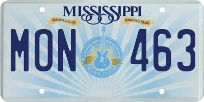 MS license plate MON463