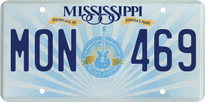 MS license plate MON469