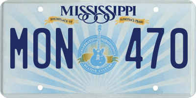 MS license plate MON470