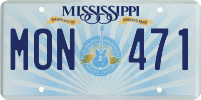 MS license plate MON471